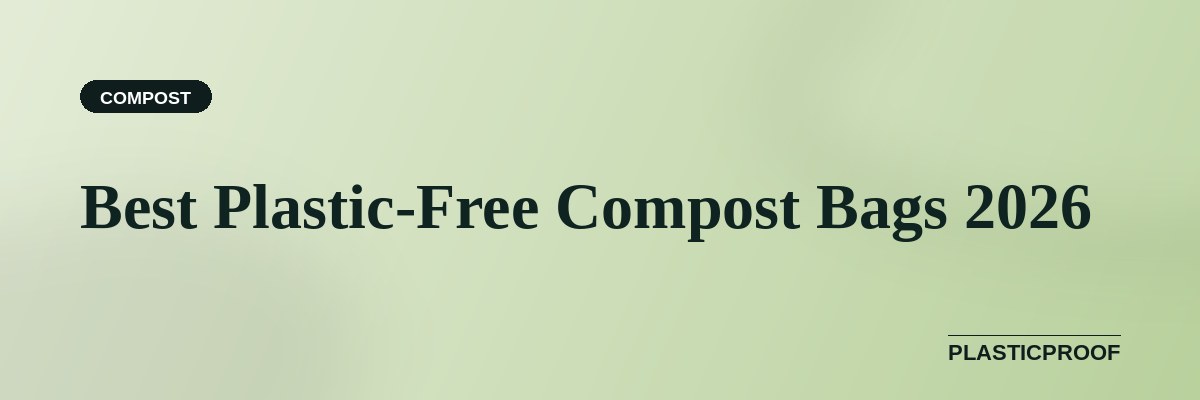 Compostable bags made from plant-based materials next to kitchen compost bin
