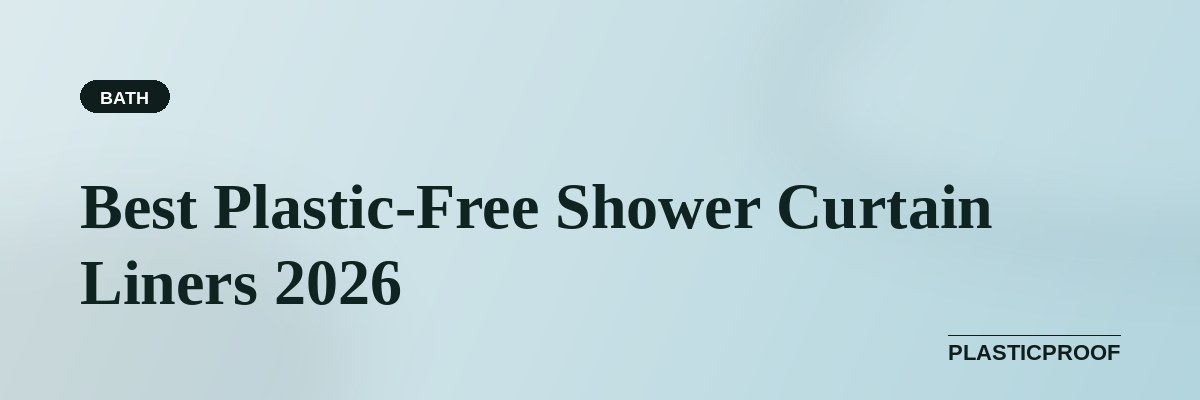 Natural organic cotton and hemp shower curtain liners in a bright bathroom