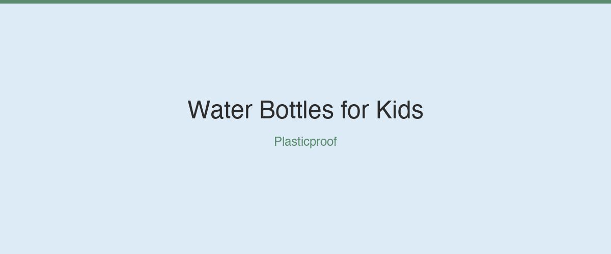 Collection of colorful stainless steel and glass water bottles for kids on a wooden table
