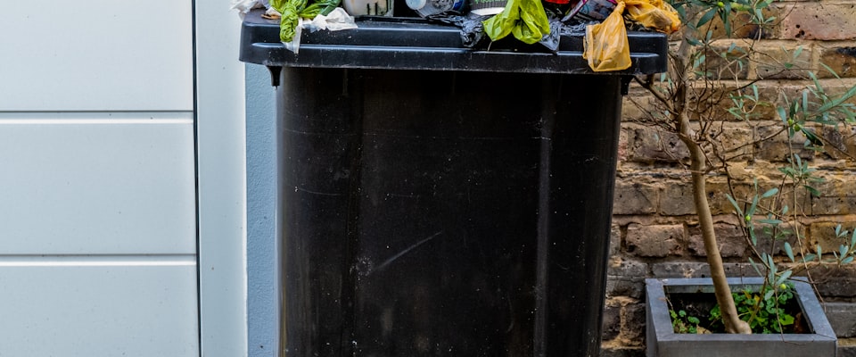 Plastic bottles and containers on a shelf