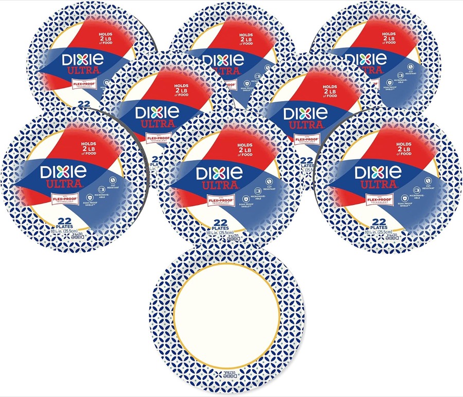 Dixie Ultra 10 1/16 inch heavy duty printed paper plates