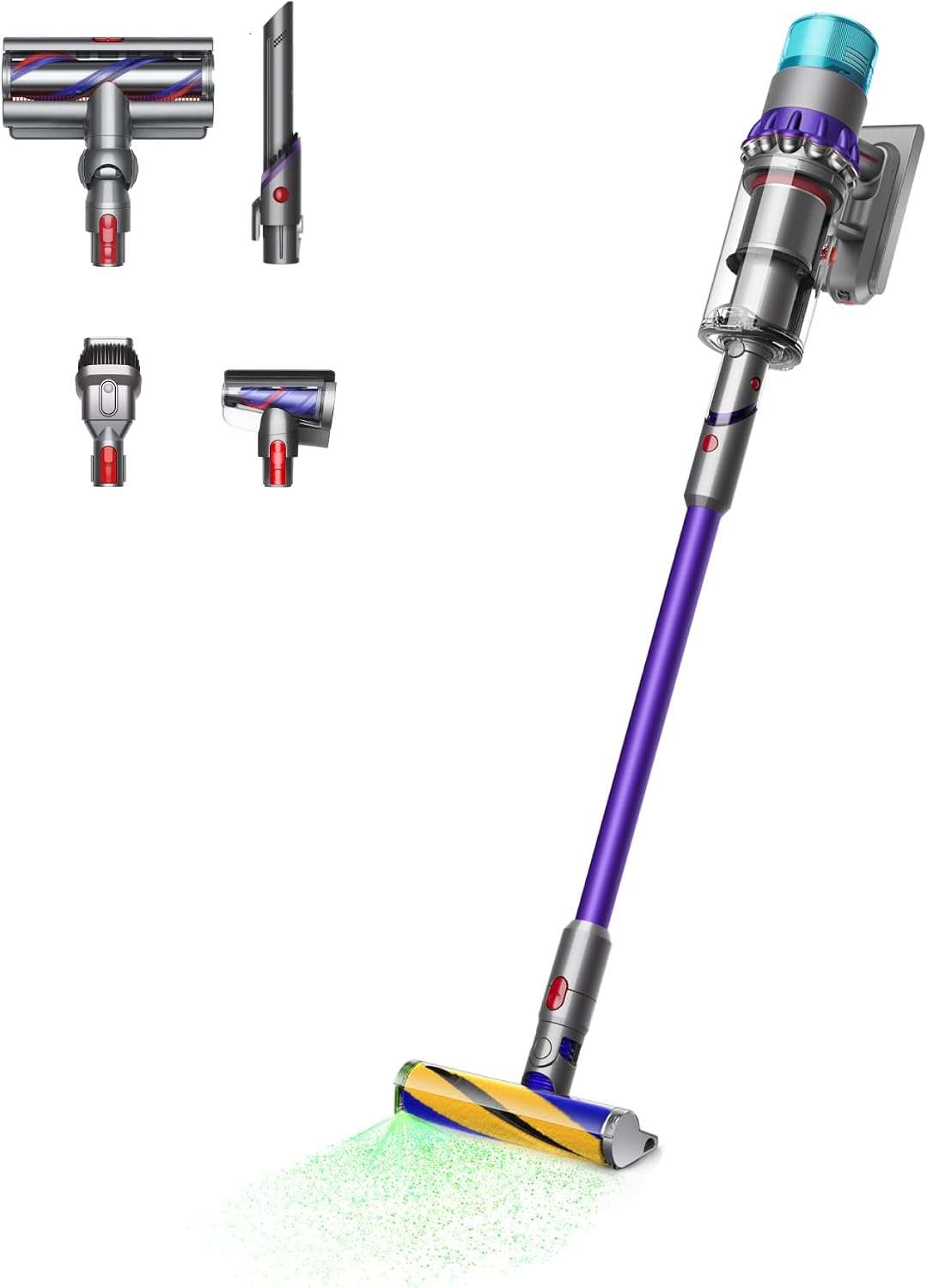 Dyson Gen5detect cordless stick vacuum with LCD screen, clear bin and illuminated fluffy optic cleaner head