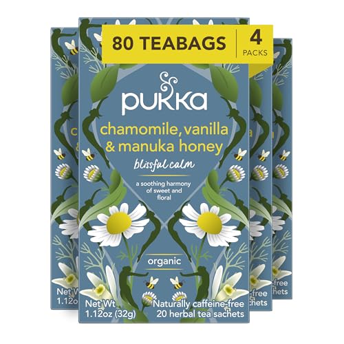 Pukka Herbs organic tea — plant-based cellulose Soilon bags, no petroleum plastic