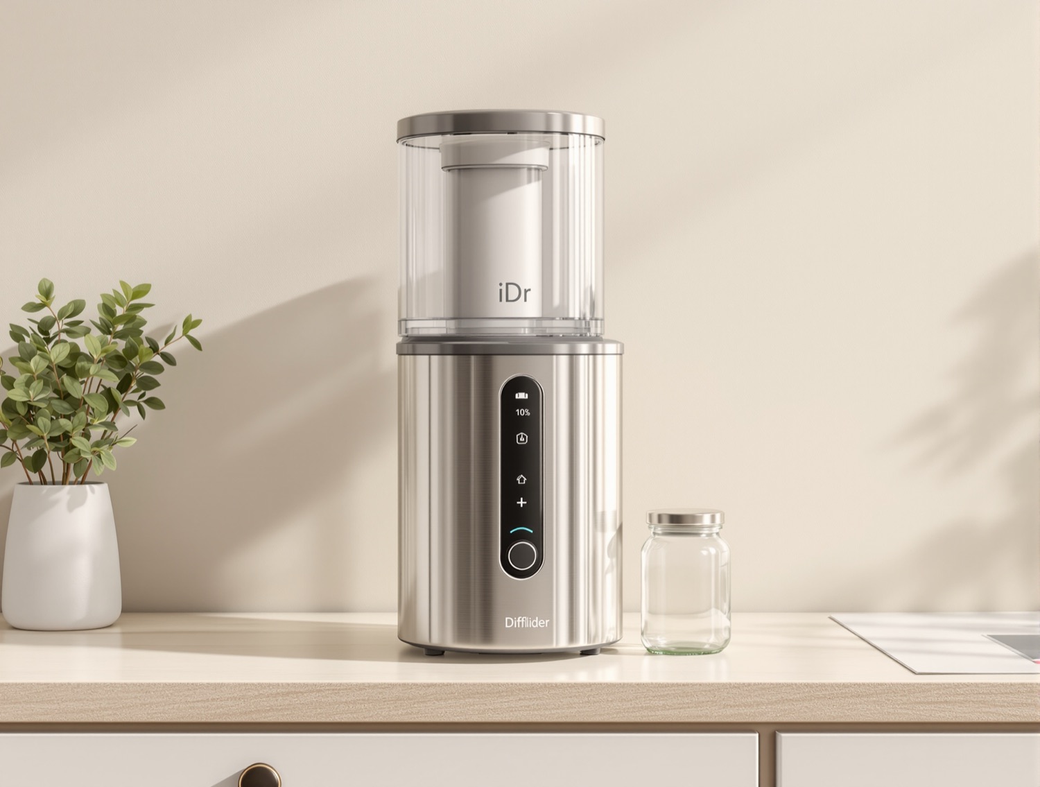 Pure Water Mini-Classic CT countertop water distiller made in USA with a glass collection jar