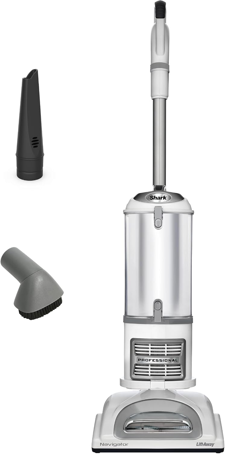 Shark Navigator Lift-Away Professional NV356E upright vacuum in white and silver with lift-away canister