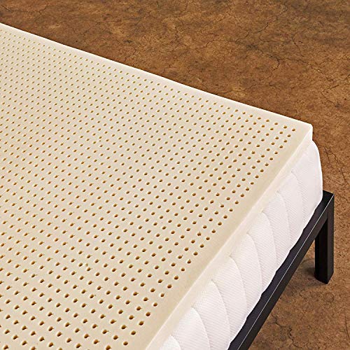 Pure Green Natural Latex Topper — GOLS-certified organic Dunlop latex in a 2-inch profile, shown on a mattress