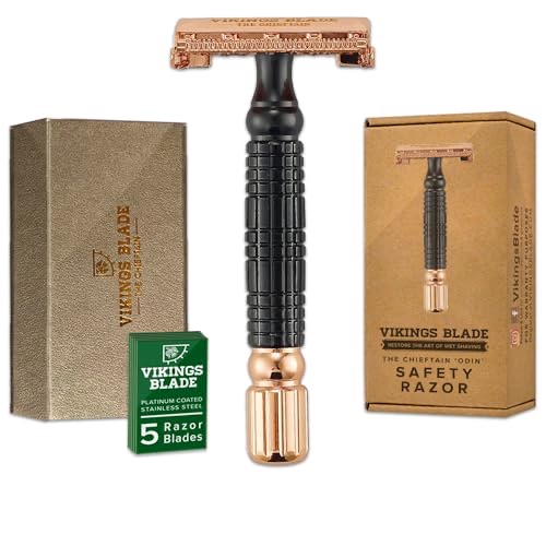 Vikings Blade double edge safety razor — a reusable all-metal razor that ships with 5 Swedish steel blades