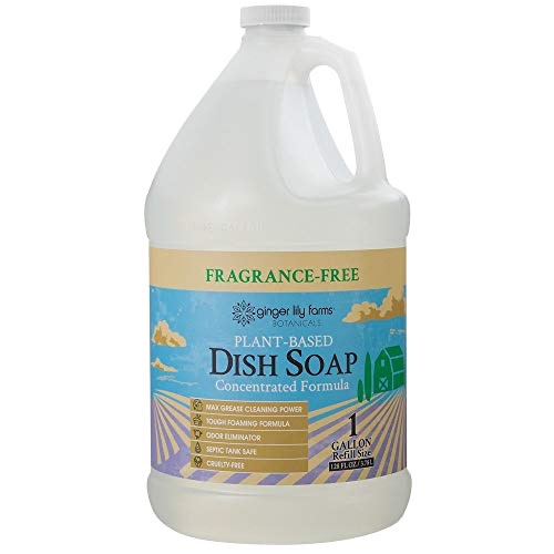 Ginger Lily Farms Botanicals plant-based liquid dish soap — 1-gallon fragrance-free refill