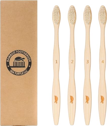 Bamboo toothbrush with plant-based soft bristles