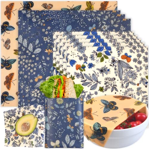 Reusable organic beeswax wraps, a nine-pack in assorted sizes