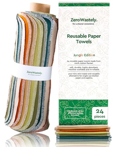 Reusable paperless paper towels — a stack of soft 100% cotton cloths that replace disposable paper towels