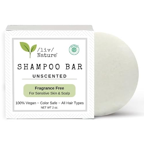 /liv/ Nature fragrance-free shampoo bar — a gentle, unscented plastic-free bar for sensitive scalps