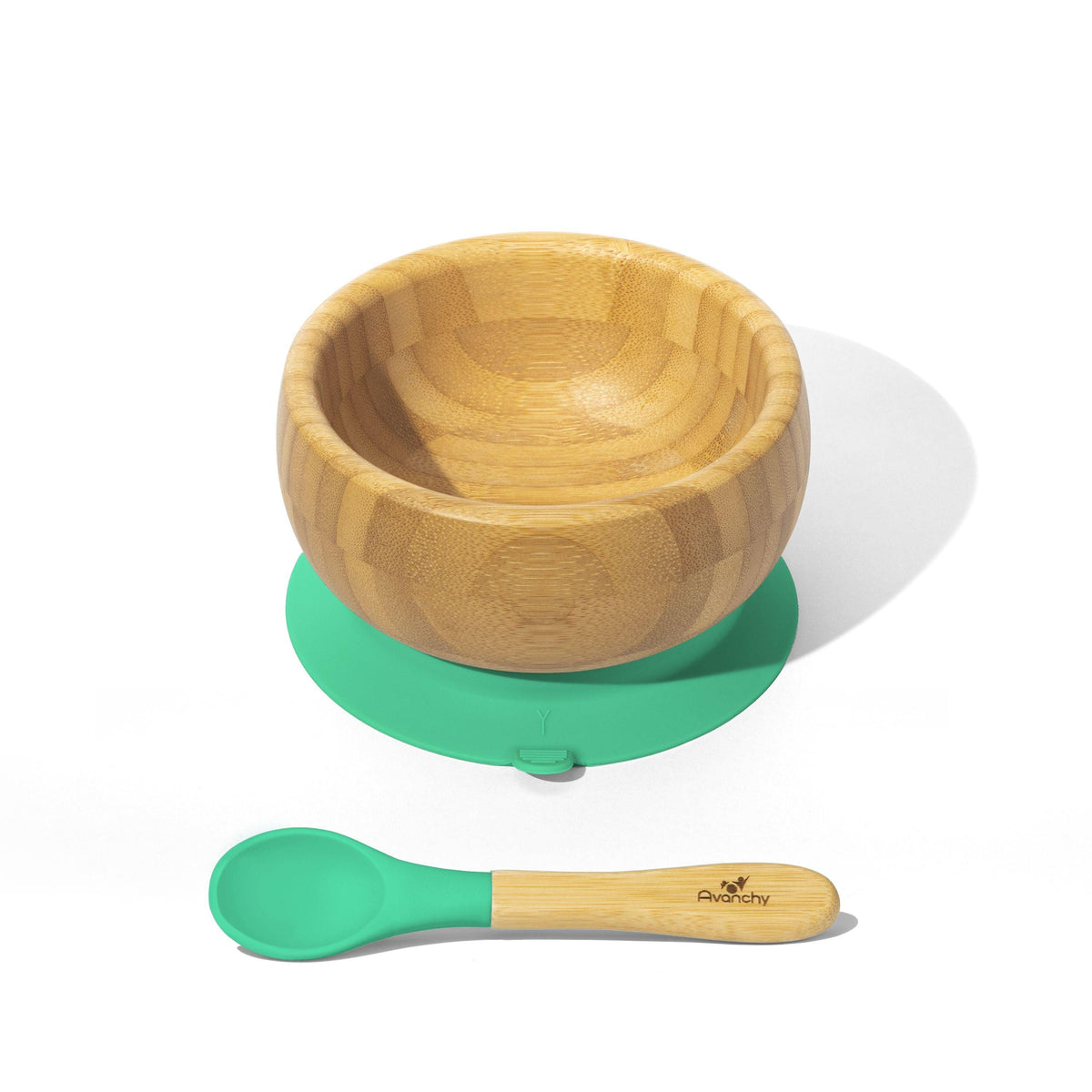 Bamboo Baby Bowl with Silicone Suction Base + Spoon — official product photo