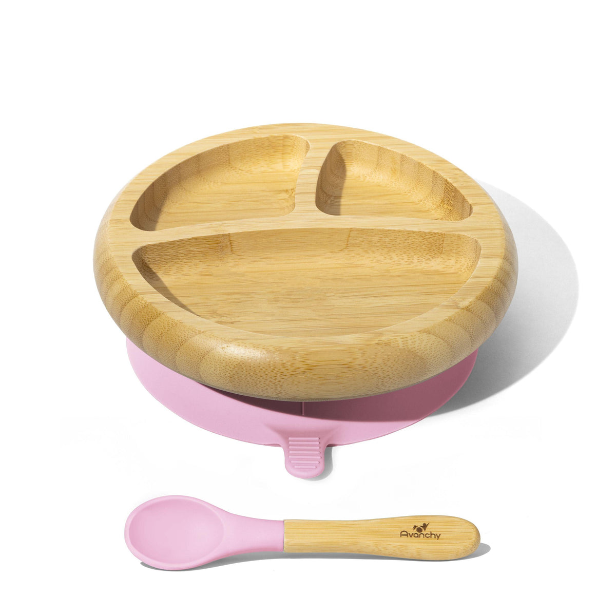 Bamboo Baby Plate with Silicone Suction Base + Spoon — official product photo