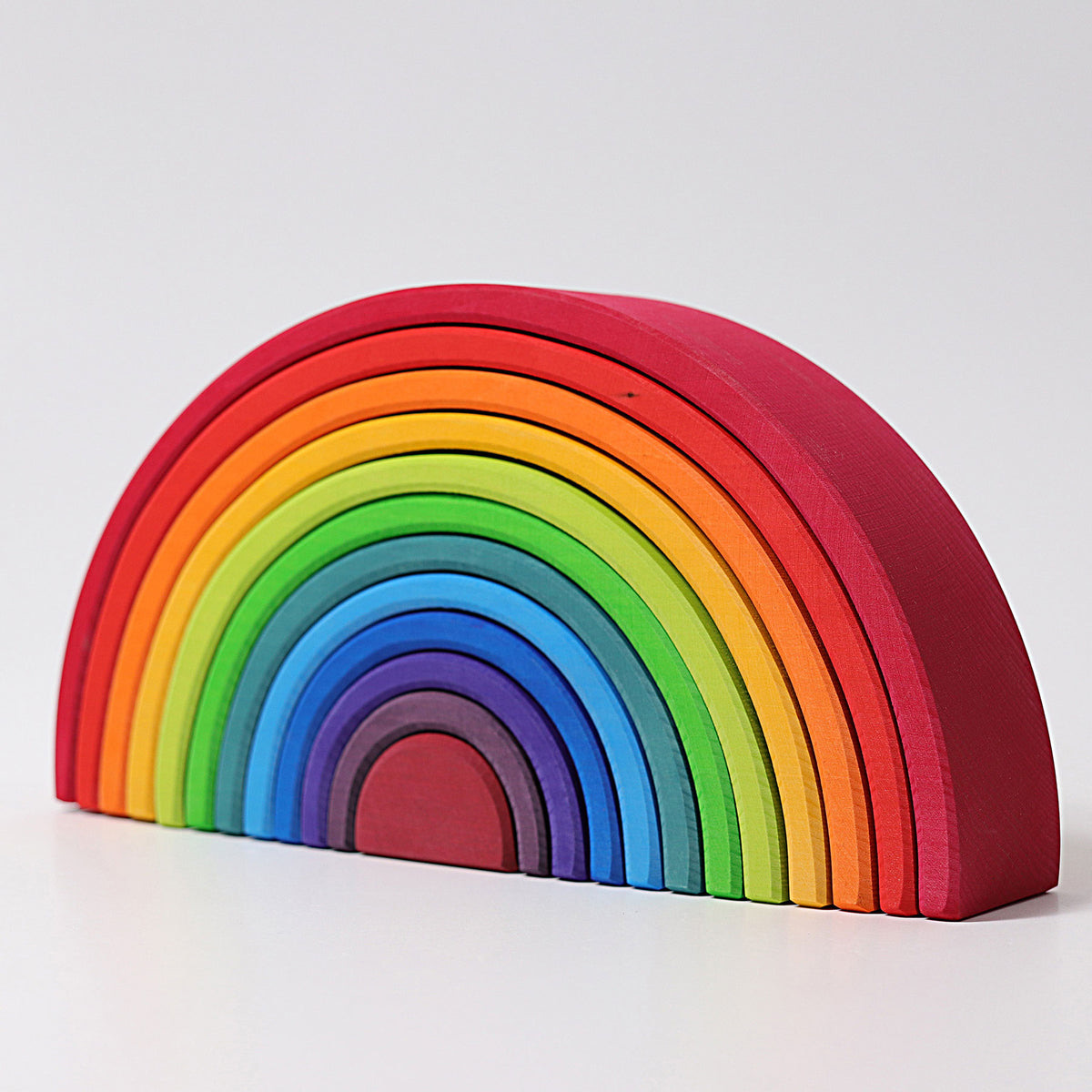 Large 12-Piece Wooden Rainbow Stacker — official product photo