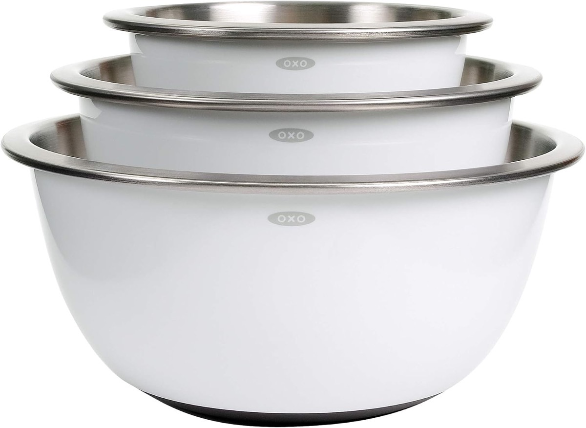 Good Grips 3-Piece Stainless Steel Mixing Bowl Set — official product photo