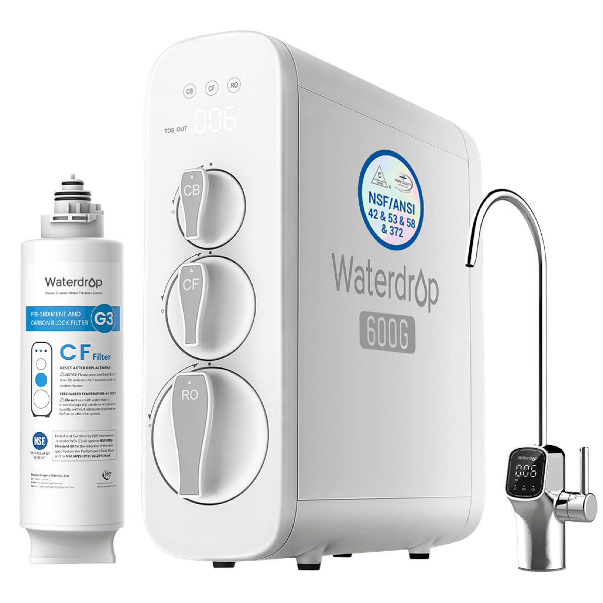 Waterdrop G3P600 Tankless RO — official product photo