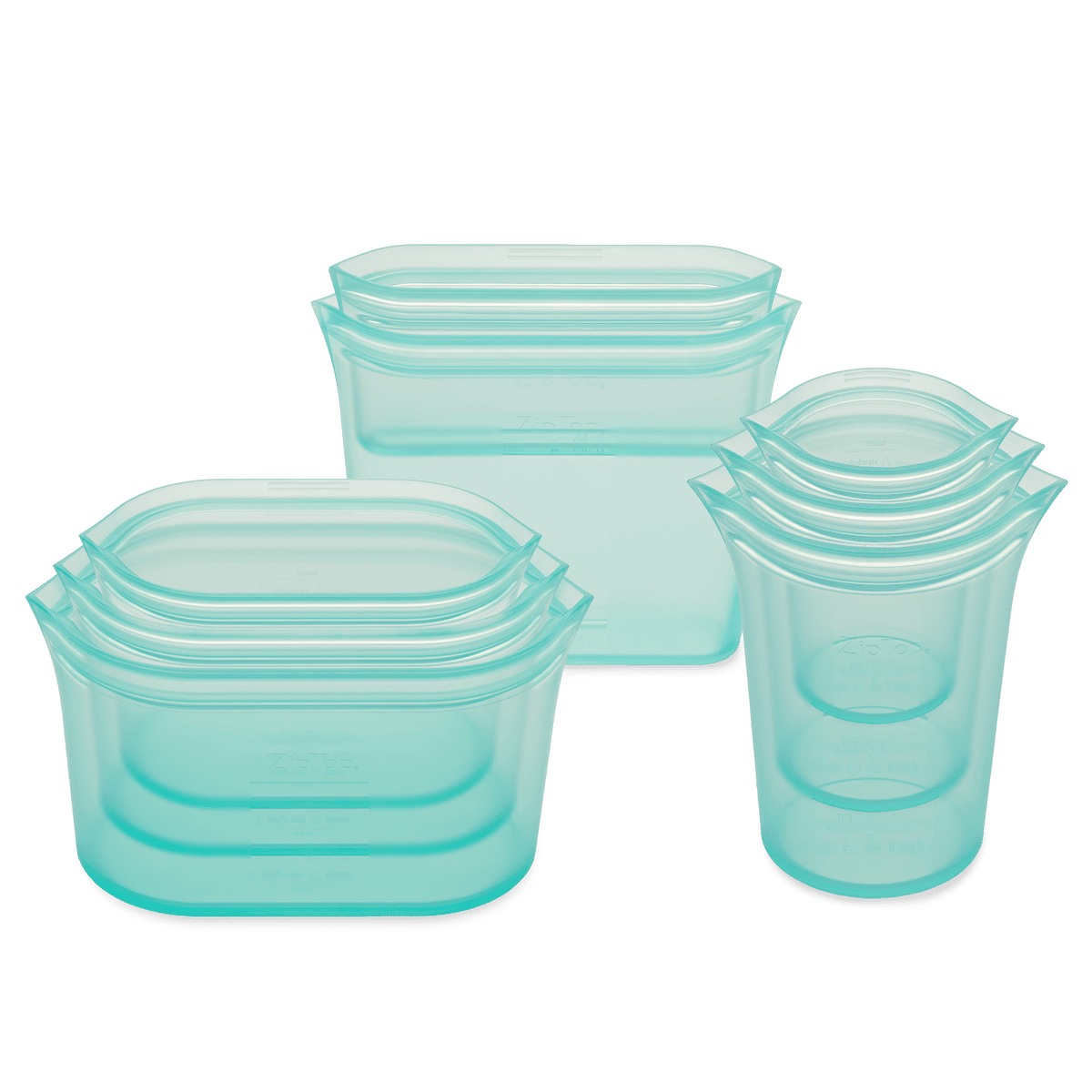 Reusable Platinum Silicone Bags (Full Set of 8) — official product photo